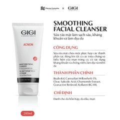 GIGI ACNON SMOOTHING FACIAL CLEANSER / SỮA RỬA MẶT LÀM SẠCH SÂU, KHÁNG KHUẨN VÀ LÀM DỊU DÀNH CHO DA DẦU, MỤN, NHẠY CẢM 