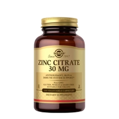 Solgar Zinc Citrate 30 mg Vegetable Capsules: Viên Uống Bổ Sung Kẽm Tối Ưu – Tăng Cường Miễn Dịch & Khỏe Đẹp Làn Da