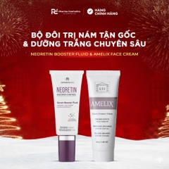 BỘ ĐÔI TRỊ NÁM TẬN GỐC & DƯỠNG TRẮNG CHUYÊN SÂU: NEORETIN BOOSTER FLUID & AMELIX FACE CREAM