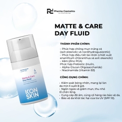 ICON SKIN NIGHT MIRACLE MURRITI - ACID SERUM và MATTE & CARE DAY FLUID : Cặp Đôi Đặc Trị Mụn Ngày Đêm - Thanh Lọc & Kiểm Soát Dầu Nhờn Toàn Diện