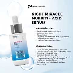ICON SKIN NIGHT MIRACLE MURRITI - ACID SERUM và MATTE & CARE DAY FLUID : Cặp Đôi Đặc Trị Mụn Ngày Đêm - Thanh Lọc & Kiểm Soát Dầu Nhờn Toàn Diện