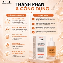Klapp Niacinamide Triple Action Refine 20% Concentrate – Tinh Chất Thu Nhỏ Lỗ Chân Lông & Tái Tạo Hệ Vi Sinh Da