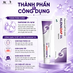 Klenadap 5% Dapsone Gel 15g - Giải Pháp Vàng Cho Mụn Nội Tiết & Mụn Viêm