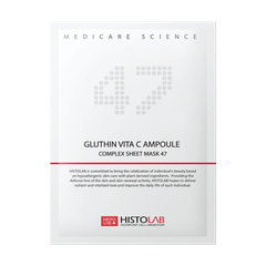 HISTOLAB GLUTHIN VITA C AMPOULE COMPLEX SHEET MASK 47 / MẶT NẠ GIẤY DƯỠNG TRẮNG DA, LÀM MỀM VÀ CĂNG BÓNG DA