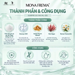MONA FREMA SUNPRE EG FACIAL GEL: Kem Chống Nắng Dạng Gel Cho Da Mụn & Nhạy Cảm - Chống Nắng & Che Phủ Hoàn Hảo