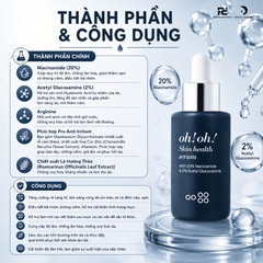 OH!OH! SKIN HEALTH SERUM (with 20% Niacinamide & 2% Acetyl Glucosamine) : Tinh Chất Kiểm Soát Bã Nhờn & Dưỡng Sáng, Mờ Thâm Mạnh Mẽ