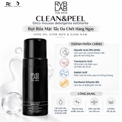 RVB LAB CLEAN&PEEL Glico mousse detergente esfoliante: Bọt Rửa Mặt Tẩy Da Chết Hàng Ngày - Sáng Da, Trị Mụn & Giảm Nám