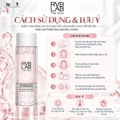 RVB LAB TONER BALANCING HYDRA / NƯỚC CÂN BẰNG DA VÀ CUNG CẤP LỢI KHUẨN, PHỤC HỒI ĐỘ ẨM 
