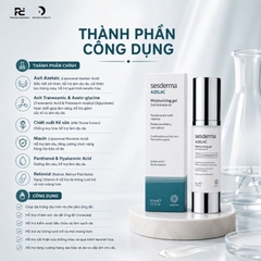 SESDERMA AZELAC MOISTURIZING GEL: Gel Dưỡng Ẩm, Điều Trị Trứng Cá Đỏ & Chống Oxy Hóa Cho Da Dầu Nhạy Cảm