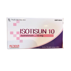 ISOTRETINOIN 10MG / THUỐC ĐIỀU TRỊ CÁC DẠNG MỤN TRỨNG CÁ NẶNG, ĐẶC BIỆT LÀ MỤN TRỨNG CÁ DẠNG NANG BỌC 
