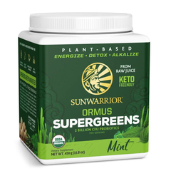 ( Date 6/2026 ) SUNWARRIOR ORMUS SUPERGREENS MINT / BỘT HỖN HỢP THỰC XANH HỮU CƠ ( VỊ BẠC HÀ)