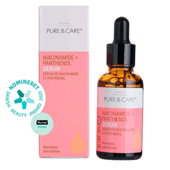PURE & CARE NIACINAMIDE + PANTHENOL / TINH CHẤT GIÚP GIẢM DẦU THỪA, MỤN VÀ MẨN ĐỎ HIỂU QUẢ