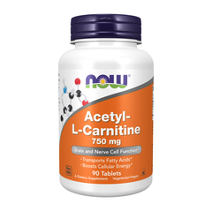 NOW FOODS ACETYL L-CARNITINE 750MG / VIÊN UỐNG TĂNG CƯỜNG NĂNG LƯỢNG, ĐỐT CHÁY MỠ THỪA, CẢI THIỆN TRÍ NÃO ( THUẦN CHAY)