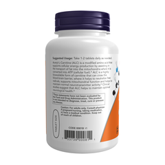 NOW FOODS ACETYL L-CARNITINE 750MG / VIÊN UỐNG TĂNG CƯỜNG NĂNG LƯỢNG, ĐỐT CHÁY MỠ THỪA, CẢI THIỆN TRÍ NÃO ( THUẦN CHAY)