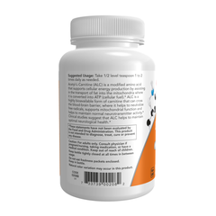 NOW FOODS ACETYL-L-CARNITINE PURE POWDER / BỘT UỐNG TĂNG CƯỜNG NĂNG LƯỢNG, ĐỐT CHÁY MỠ THỪA, CẢI THIỆN TRÍ NÃO ( THUẦN CHAY)
