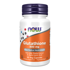 NOW FOODS GLUTATHIONE 500MG / VIÊN UỐNG LÀM SÁNG VÀ CHỐNG OXY HÓA MẠNH MẼ ( THUẦN CHAY)