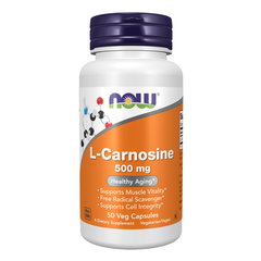 NOW FOODS L-CARNOSINE 500mg / VIÊN UỐNG HỖ TRỢ SỨC KHỎE CƠ BẮP, CẢI THIỆN CHỨC NĂNG NÃO BỘ ( THUẦN CHAY)