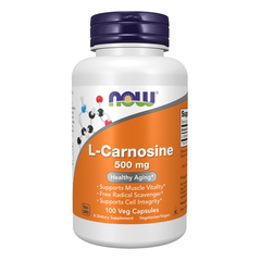 NOW FOODS L-CARNOSINE 500mg / VIÊN UỐNG HỖ TRỢ SỨC KHỎE CƠ BẮP, CẢI THIỆN CHỨC NĂNG NÃO BỘ ( THUẦN CHAY)