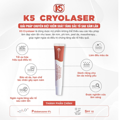 K5 CRYOLASET / ĐIỀU TRỊ TĂNG SẮC TỐ SAU TREATMENT