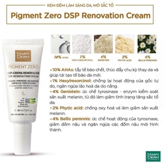 MARTIDERM PIGMENT ZERO DSP RENOVATION CREAM KEM ĐÊM LÀM SÁNG DA, MỜ SẮC TỐ, DUY TRÌ SAU HYDROQUINONE
