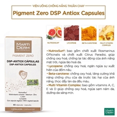 MARTIDERM PIGMENT ZERO DSP ANTIOX CAPSULES / VIÊN UỐNG CHỐNG NẮNG THUẦN CHAY ( PHIÊN BẢN MỚI)