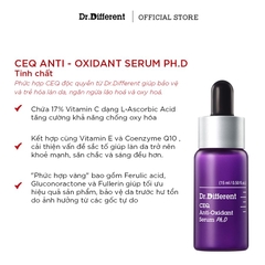 DR.DIFFERENT CEQ ANTI-OXIDANT SERUM PH.D / TINH CHẤT PHÚC HỢP CHỐNG OXY HÓA – LÃO HÓA, SÁNG DA, MỜ THÂM