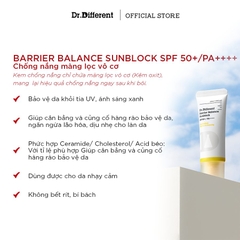 DR.DIFFERENT BARRIER BALANCE SUNBLOCK / KEM CHỐNG NẮNG DÀNH CHO DA NHẠY CẢM