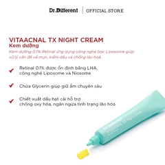 DR.DIFFERENT VITAACNAL TX NIGHT CREAM – Kem Dưỡng Ban Đêm Hỗ Trợ Giảm Mụn, Kiểm Soát Dầu Và Nuôi Dưỡng Da Mịn Màng