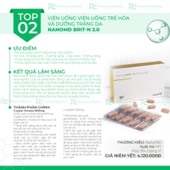 NANOMD BRIT-N 2.0 / VIÊN UỐNG TRẮNG DA GIÚP LÀN DA SÁNG KHỎE TỰ NHIÊN (THUẦN CHAY))