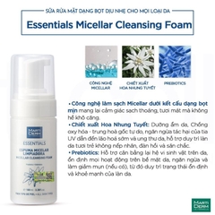 MARTIDERM ESSENTIALS MICELLAR CLEANSING FOAM / SỮA RỬA MẶT DẠNG BỌT DỊU NHẸ CHO MỌI LOẠI DA