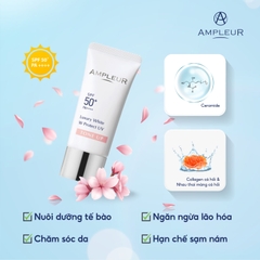 AMPLEUR LUXURY WHITE TONE UP / KEM CHỐNG NẮNG NÂNG TÔNG CHO MỌI LOẠI DA ĐẶC BIỆT DA NHIỀU KHUYẾT ĐIỂM, DA KHÔNG ĐỀU MÀU