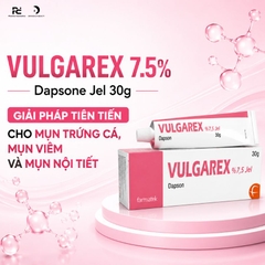 Vulgarex 7.5% Dapsone Jel 30g: Giải Pháp Tiên Tiến Cho Mụn Trứng Cá, Mụn Viêm Và Mụn Nội Tiết