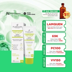 FLOSLEK ANTI ACNE 24H MATTIFYING CREAM: Kem Dưỡng Ẩm & Kiểm Soát Dầu Nhờn Cho Da Mụn Suốt 24h