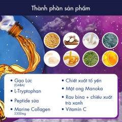 KINOHIMITSU COLLAGEN NITE 5300mg / NƯỚC UỐNG CHỐNG LÃO HÓA, GIÚP NGỦ NGON