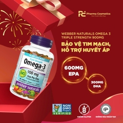 Viên uống Dầu Cá Webber Naturals Triple Strength Omega-3 900mg