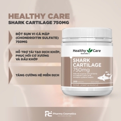 Healthy Care Shark Cartilage 750mg – Giải Pháp Tự Nhiên Giúp Xương Khớp Chắc Khỏe