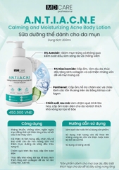MDCARE A.N.T.I.A.C.N.E CALMING & MOISTURIZING ACNE BODY LOTION / SỮA DƯỠNG THỂ DÀNH CHO DA MỤN