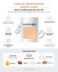 AHOHWA TONE-UP BRIGHTENING CREAM MASK / MẶT NẠ Ủ NHẢ NẮNG, SÁNG DA VÀ ĐỀU MÀU DA