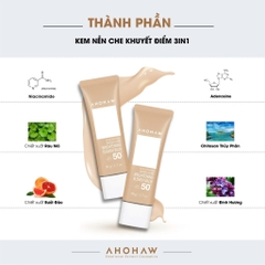 AHOHWA BRIGHTENING BALMISH BALM SPF 50+/ PA+++ / KEM NỀN CHE KHUYẾT ĐIỂM 3 IN 1 