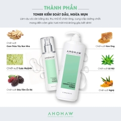 AHOHAW CONTROL CLINICAL TONER / TONER CÂN BẰNG DA, CẤP ẨM DỊU NHẸ, CẢI THIỆN MỤN 