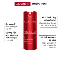 CLARINS TOTAL EYE LIFT: Kem Dưỡng Nâng Cơ & Chống Lão Hóa Vùng Mắt - Hiệu Ứng Nâng Đỡ Tức Thì