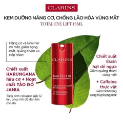 CLARINS TOTAL EYE LIFT: Kem Dưỡng Nâng Cơ & Chống Lão Hóa Vùng Mắt - Hiệu Ứng Nâng Đỡ Tức Thì