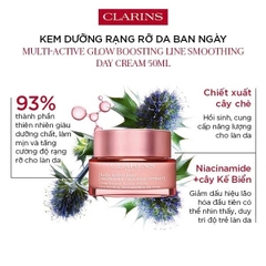 CLARINS MULTI-ACTIVE GLOW BOOSTING LINE SMOOTHING DAY CREAM: Kem Dưỡng Ban Ngày Giảm Nếp Nhăn, Sáng Da & Căng Tràn Sức Sống