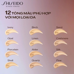 SHISEIDO REVITALESSENCE SKIN GLOW FOUNDATION: Kem Nền Dưỡng Da Căng Bóng, Cho Làn Da Sáng Khỏe Tự Nhiên