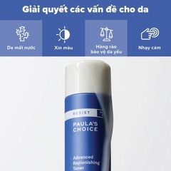 PAULA'S CHOICE RESIST ADVANCED REPLENISHING TONER: Nước Cân Bằng Dưỡng Ẩm Chuyên Sâu, Phục Hồi Làn Da Lão Hóa