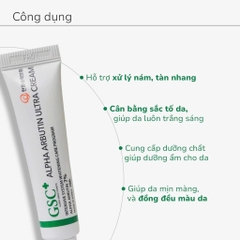 GSC ALPHA ARBUTIN ULTRA CREAM: Kem Ức Chế Nám - Dưỡng Sáng & Cải Thiện Sắc Tố Da Vượt Trội