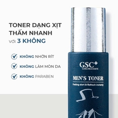 GSC MEN'S TONER: Xịt Khoáng Dưỡng Ẩm, Giảm Mụn & Bảo Vệ Da Chuyên Biệt Cho Nam Giới