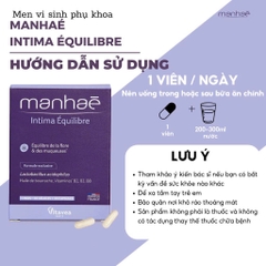 MANHAÉ INTIMA BALANCE: Viên Uống Cân Bằng Hệ Vi Sinh & Phục Hồi Niêm Mạc Vùng Kín