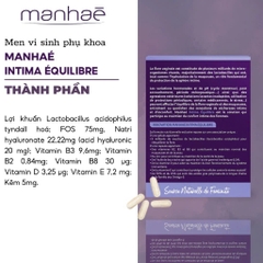 MANHAÉ INTIMA BALANCE: Viên Uống Cân Bằng Hệ Vi Sinh & Phục Hồi Niêm Mạc Vùng Kín