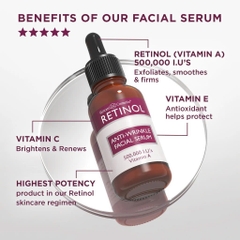 Retinol Anti-Wrinkle Facial Serum: Tinh Chất Trẻ Hóa Chuyên Sâu & Xóa Mờ Nếp Nhăn Cấp Độ Cao